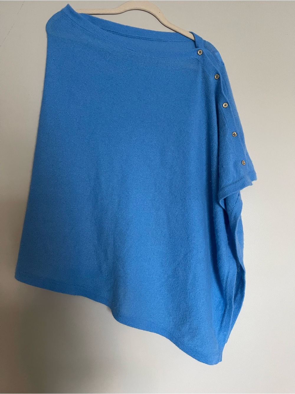 Lilly Pulitzer Harp Cape Sweater Poncho 100% Cashmere with Button Detail